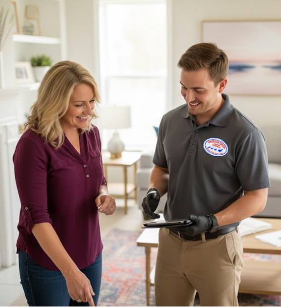 American Dream Carpet cleaning technician performing estimate