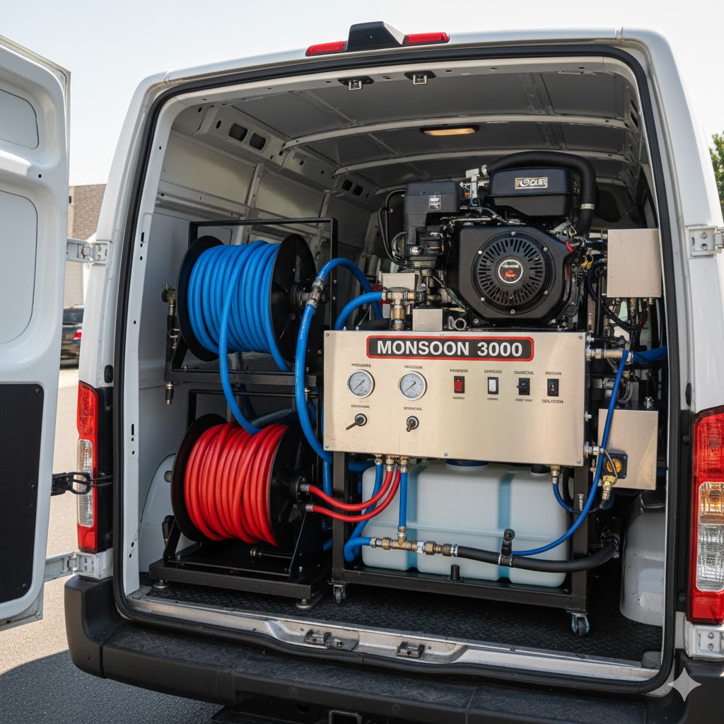 Truck Mounted Carpet Machine in American Dream Carpet Cleaning Van